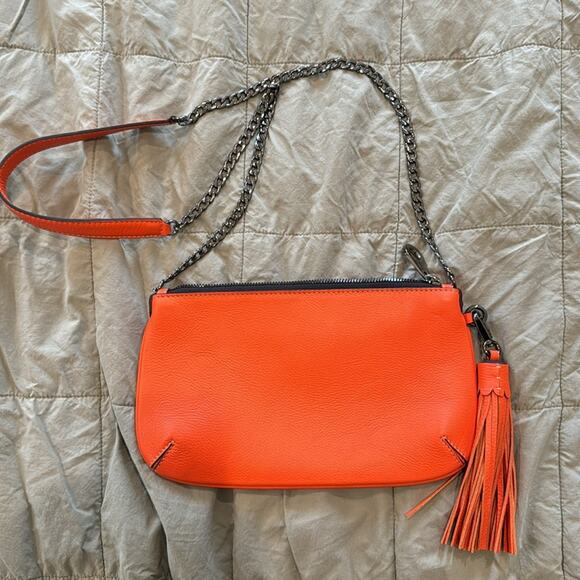 NWOT Rusi Designs Orange Crossbody Chain Purse - Picture 2 of 10
